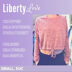 Liberty Love Cropped Drawstring Waist Sweatshirt
